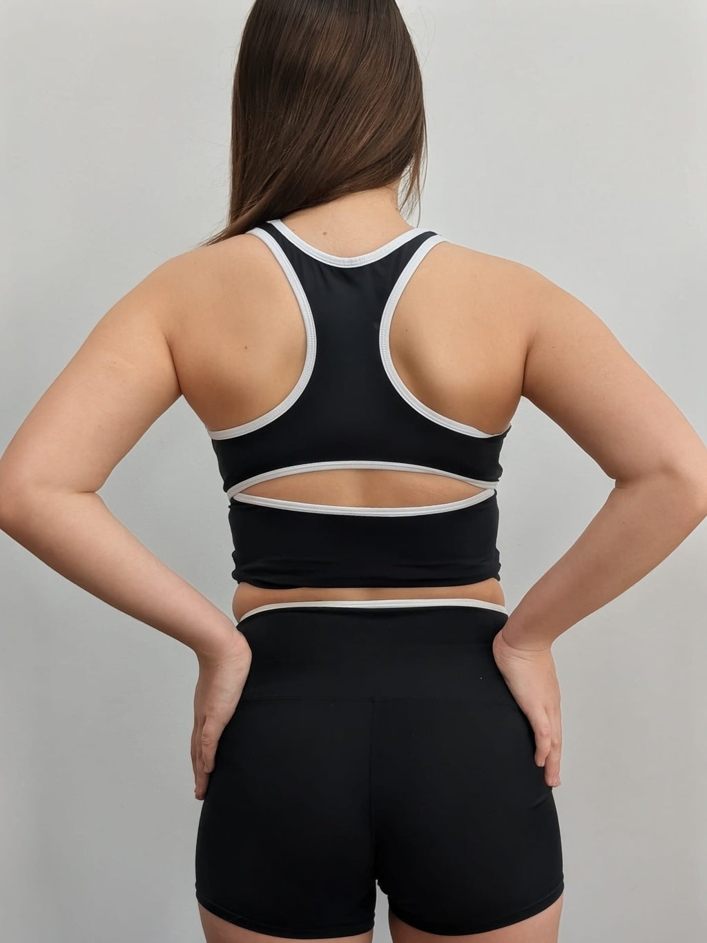 Big Bow Energy Booty Shorts — Black & White Trim